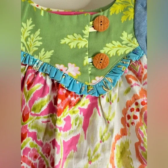 Sweet Honey Rare Multi‎ Garden Tunic Dress Made in USA Size 3T - Picture 2 of 6